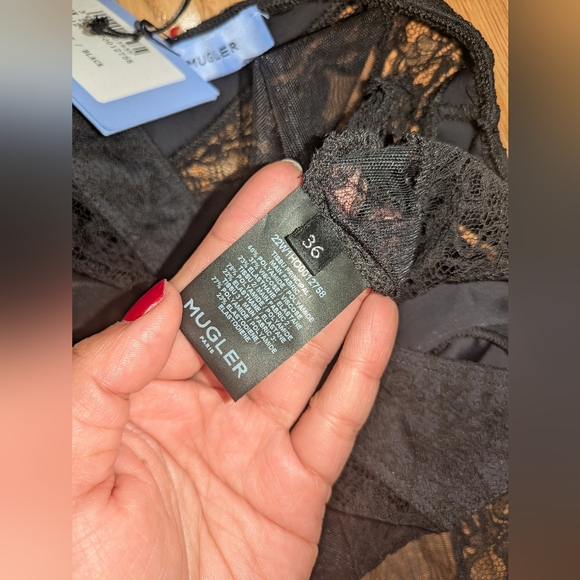 U1. NWT MUGLER LACE FOOTED LEGGING TIGHTS - Picture 13 of 16